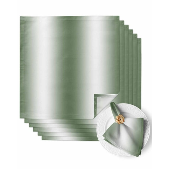 Cloth Napkins Sage Green White Ombre Texture Washable Soft Kitchen Dinner Napkin Set of 6,Minimalist Color Art Reusable Cocktail Napkins for Wedding Holiday Party Event,20x20In