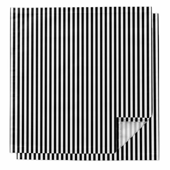 Cloth Napkins Set of 2 - 20x20 Inches, Black White Stripe Washable Reusable Table Napkins, Modern Minimalist Geometric Striped Soft & Absortbent Dining Napkin for Party Wedding Hotel Restaurant