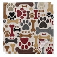 thumbnail image 1 of Cloth Napkins Set of 2 - 20x20 Inches, Dog Paw Print Washable Reusable Table Napkins, Cartoon Red Brown Animals Paw Bones Soft & Absortbent Dining Napkin for Party Wedding Hotel Restaurant, 1 of 9