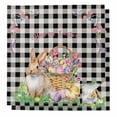 thumbnail image 1 of Cloth Napkins Set of 2 - 20x20 Inches, Easter Bunny Washable Reusable Table Napkins, Spring Easter Eggs Floral Black White Check Soft & Absortbent Dining Napkin for Party Wedding Hotel Restaurant, 1 of 8