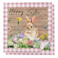thumbnail image 1 of Cloth Napkins Set of 2 - 20x20 Inches, Happy Easter Bunny Washable Reusable Table Napkins, Spring Floral Wooden Pink Plaid Soft & Absortbent Dining Napkin for Party Wedding Hotel Restaurant, 1 of 8