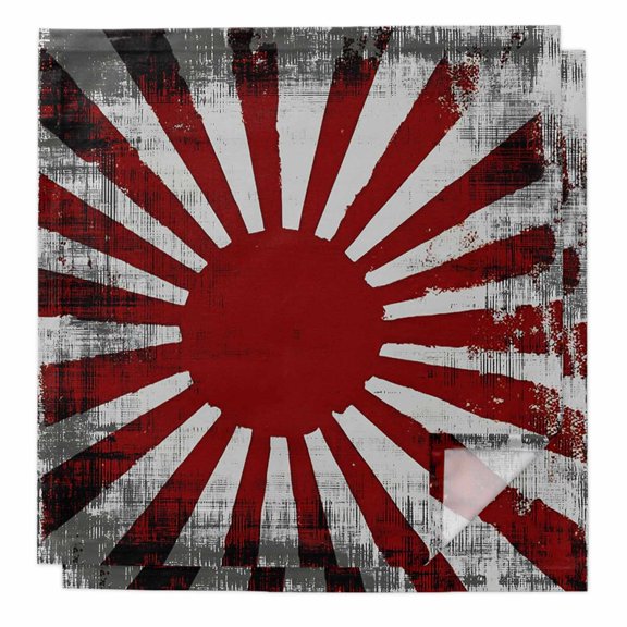 Cloth Napkins Set of 2 - 20x20 Inches, Japanese Flag Washable Reusable Table Napkins, Red Navy Flag Abstract Soft & Absortbent Dining Napkin for Party Wedding Hotel Restaurant
