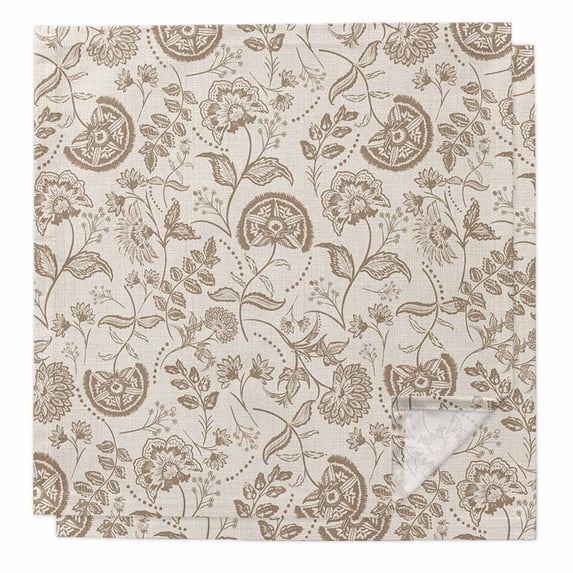 Cloth Napkins Set of 2 - 20x20 Inches, Khaki Fruit Washable Reusable Table Napkins, Country Retro Floral Botanical Plant Soft & Absortbent Dining Napkin for Party Wedding Hotel Restaurant