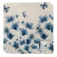 thumbnail image 1 of Cloth Napkins Set of 2 - 20x20 Inches, Navy Blue Floral Washable Reusable Table Napkins, Spring Flowers Rustic Butterfly Soft & Absortbent Dining Napkin for Party Wedding Hotel Restaurant, 1 of 8