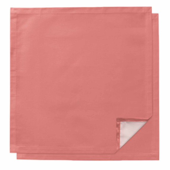 Cloth Napkins Set of 2 - 20x20 Inches, Pure Coral Red Washable Reusable Table Napkins, Simple Solid Color Soft & Absortbent Dining Napkin for Party Wedding Hotel Restaurant