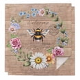 thumbnail image 1 of Cloth Napkins Set of 2 - 20x20 Inches, Spring Daisy Washable Reusable Table Napkins, Pink Flowers Wreath Leaves Farmhouse Brown Soft & Absortbent Dining Napkin for Party Wedding Hotel Restaurant, 1 of 8