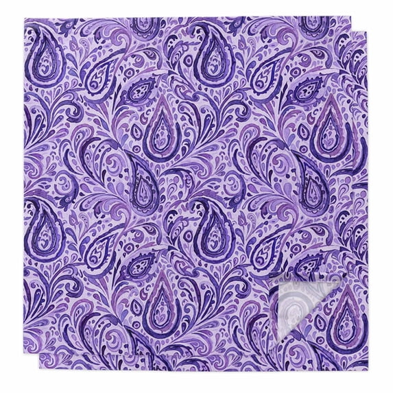 Cloth Napkins Set of 2 - 20x20 Inches, Vintage Purple Washable Reusable Table Napkins, Retro Botanical Abstract Art Soft & Absortbent Dining Napkin for Party Wedding Hotel Restaurant
