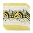 thumbnail image 1 of Cloth Napkins Set of 4 - 20x20 Inches, Bee Daisy Washable Reusable Table Napkins, Botanical Eucalyptus Leaves Spring Love Yellow Soft & Absortbent Dining Napkin for Party Wedding Hotel Restaurant, 1 of 8