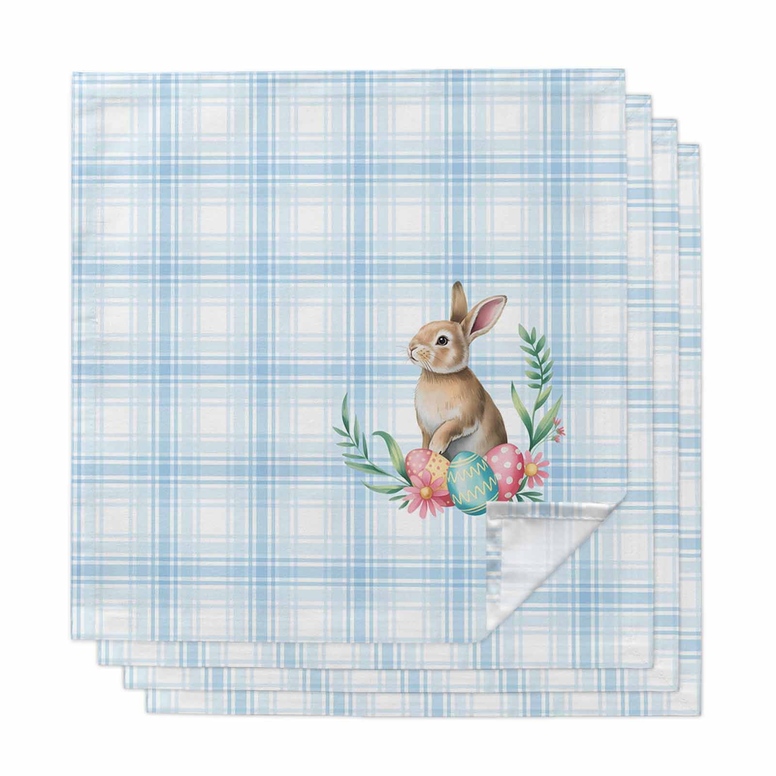 Cloth Napkins Set of 4 - 20x20 Inches, Blue Easter Washable Reusable ...