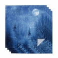 thumbnail image 1 of Cloth Napkins Set of 4 - 20x20 Inches, Blue Night Landscapes Washable Reusable Table Napkins, Christmas Winter Snowfall Forest Soft & Absortbent Dining Napkin for Party Wedding Hotel Restaurant, 1 of 8
