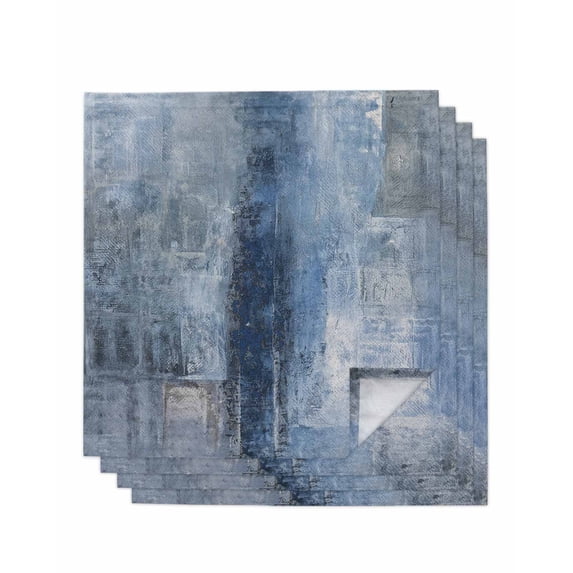 Cloth Napkins Set of 4 - 20x20 Inches, Blue Washable Reusable Table Napkins, Retro Oil Painting Modern Abstract Art Aesthetics Soft & Absortbent Dining Napkin for Party Wedding Hotel Restaurant