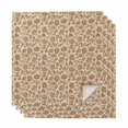 thumbnail image 1 of Cloth Napkins Set of 4 - 20x20 Inches, Brown Floral Washable Reusable Table Napkins, Vintage Rustic Flowers Botanical Spring Soft & Absortbent Dining Napkin for Party Wedding Hotel Restaurant, 1 of 8