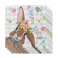 thumbnail image 1 of Cloth Napkins Set of 4 - 20x20 Inches, Bunny Easter Washable Reusable Table Napkins, Rabbit Grey Plaid Farmhouse Floral Soft & Absortbent Dining Napkin for Party Wedding Hotel Restaurant, 1 of 8