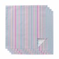 thumbnail image 1 of Cloth Napkins Set of 4 - 20x20 Inches, Colorful Striped Washable Reusable Table Napkins, Pink Blue Yellow Abstract Vertical Lines Soft & Absortbent Dining Napkin for Party Wedding Hotel Restaurant, 1 of 9