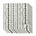 thumbnail image 1 of Cloth Napkins Set of 4 - 20x20 Inches, Dark Sage Green Botanical Washable Reusable Table Napkins, Summer Botanical Leaf Vertical Stripes Soft & Absortbent Dining Napkin for Party Wedding Hotel, 1 of 9