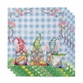 thumbnail image 1 of Cloth Napkins Set of 4 - 20x20 Inches, Easter Bunny Gnomes Washable Reusable Table Napkins, Spring Easter Eggs Floral Blue Plaid Soft & Absortbent Dining Napkin for Party Wedding Hotel Restaurant, 1 of 8