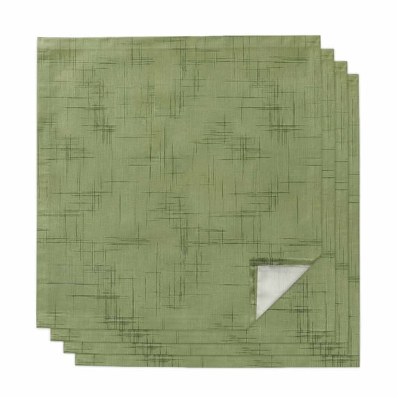 Cloth Napkins Set of 4 - 20x20 Inches, Farmhouse Green Washable Reusable Table Napkins, Boho Vintage Country Woven Texture Soft & Absortbent Dining Napkin for Party Wedding Hotel Restaurant