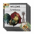 thumbnail image 1 of Cloth Napkins Set of 4 - 20x20 Inches, Farmhouse Rooster Washable Reusable Table Napkins, Rustic Red Barn Windmill Sunflowers Soft & Absortbent Dining Napkin for Party Wedding Hotel Restaurant, 1 of 8