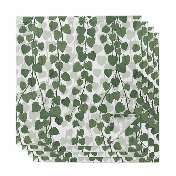 Cloth Napkins Set of 4 - 20x20 Inches, Green Ivy Leaves Washable ...