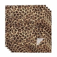 thumbnail image 1 of Cloth Napkins Set of 4 - 20x20 Inches, Leopard Printed Washable Reusable Table Napkins, Modern Animals Textured Brown Soft & Absortbent Dining Napkin for Party Wedding Hotel Restaurant, 1 of 8