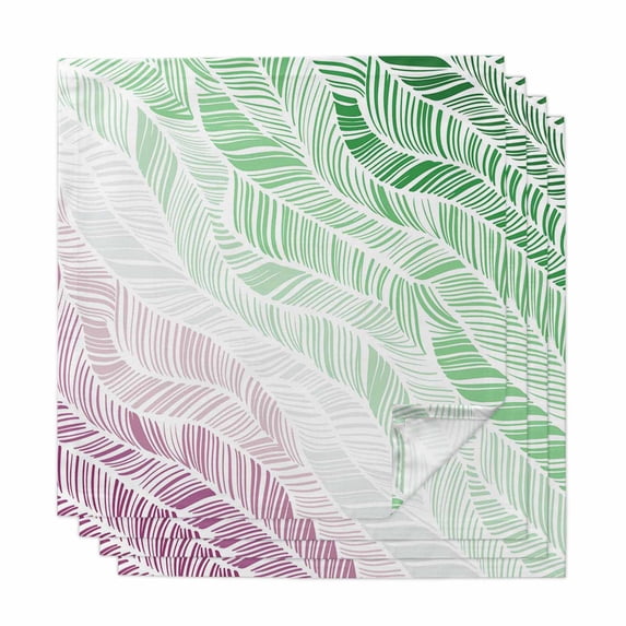 Cloth Napkins Set of 4 - 20x20 Inches, Ombre Green Pink Washable ...