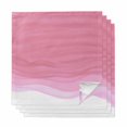 thumbnail image 1 of Cloth Napkins Set of 4 - 20x20 Inches, Ombre Waves Washable Reusable Table Napkins, Abstract Art Gradient Pink Modern Soft & Absortbent Dining Napkin for Party Wedding Hotel Restaurant, 1 of 8