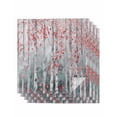thumbnail image 1 of Cloth Napkins Set of 4 - 20x20 Inches, Pink Teal Forest Washable Reusable Table Napkins, Modern Oil Painting Art Soft & Absortbent Dining Napkin for Party Wedding Hotel Restaurant, 1 of 8