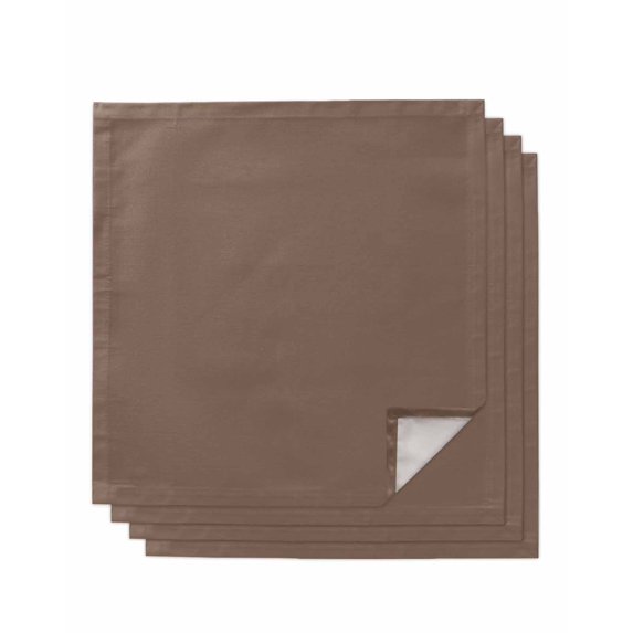 Cloth Napkins Set of 4 - 20x20 Inches, Pure Brown Washable Reusable Table Napkins, Simple Solid Color Soft & Absortbent Dining Napkin for Party Wedding Hotel Restaurant