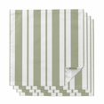 thumbnail image 1 of Cloth Napkins Set of 4 - 20x20 Inches, Sage Green Striped Washable Reusable Table Napkins, Green Geometric Line Stripes Farmhouse Soft & Absortbent Dining Napkin for Party Wedding Hotel Restaurant, 1 of 9