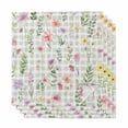 thumbnail image 1 of Cloth Napkins Set of 4 - 20x20 Inches, Spring Floral Washable Reusable Table Napkins, Pink Flowers Green Plaid Pastoral Soft & Absortbent Dining Napkin for Party Wedding Hotel Restaurant, 1 of 8
