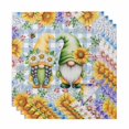 thumbnail image 1 of Cloth Napkins Set of 4 - 20x20 Inches, Sunflowers Washable Reusable Table Napkins, Spring Gnomes Daisy Hydrangea Flowers Blue Plaid Soft & Absortbent Dining Napkin for Party Wedding Hotel Restaurant, 1 of 8