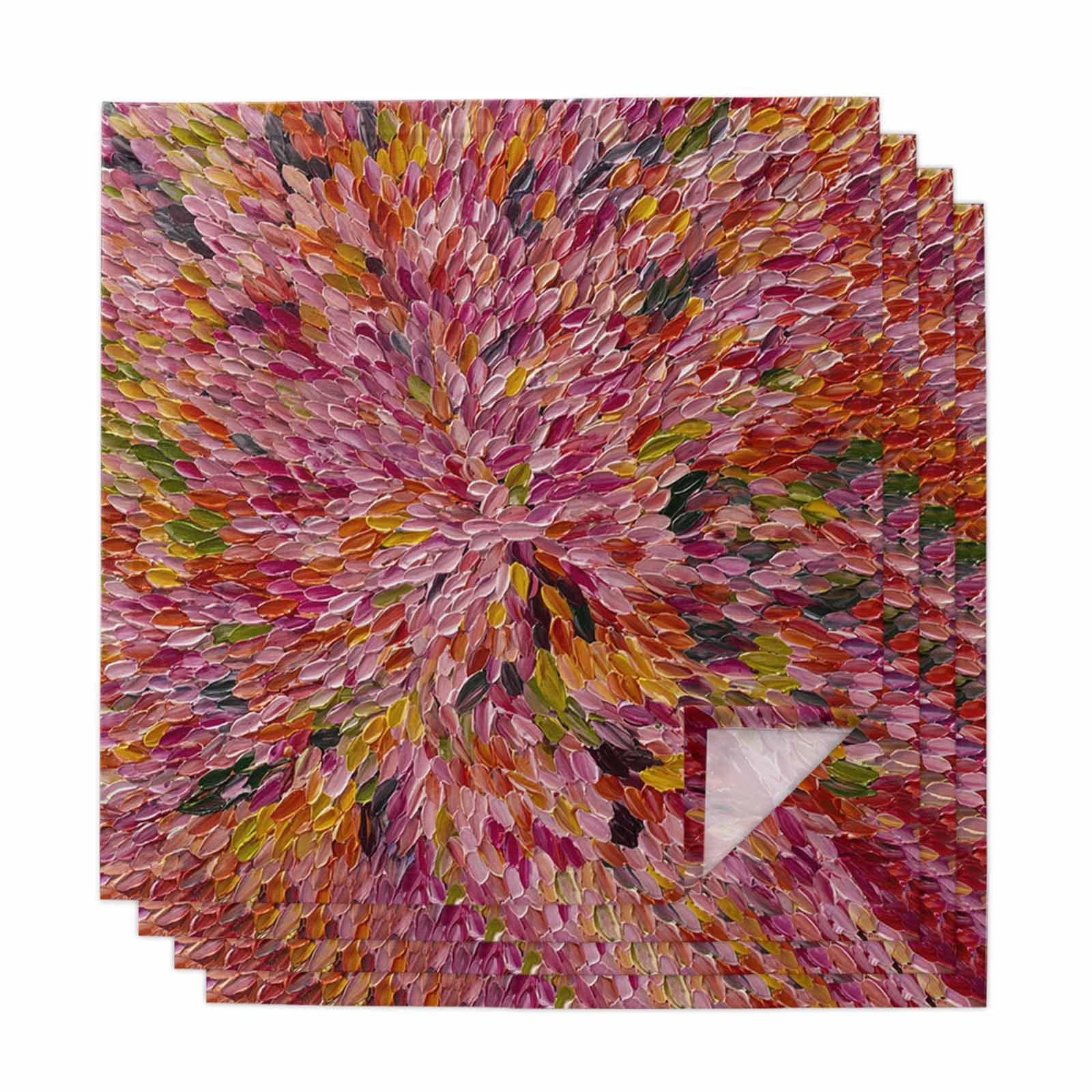 Cloth Napkins Set of 4 - 20x20 Inches, Watercolor Dahlia Washable ...