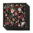 thumbnail image 1 of Cloth Napkins Set of 4 - 20x20 Inches, Watercolor Flowers Washable Reusable Table Napkins, Farmhouse Floral Vintage Black Soft & Absortbent Dining Napkin for Party Wedding Hotel Restaurant, 1 of 8