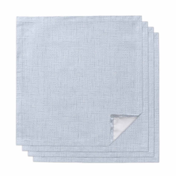 Cloth Napkins Set of 4 Sky Blue Linen Texture Cocktail Napkins Grain Solid Color Washable Reusable Soft Dinner Table Napkins for Dinner Party Banquet Hotel Holiday Everyday Use 20x20 Inch