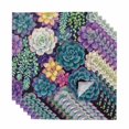 thumbnail image 1 of Cloth Napkins Set of 6 - 20x20 Inches, Desert Plants Washable Reusable Table Napkins, Succulents Botanical Green Purple Soft & Absortbent Dining Napkin for Party Wedding Hotel Restaurant, 1 of 9