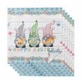 thumbnail image 1 of Cloth Napkins Set of 6 - 20x20 Inches, Easter Washable Reusable Table Napkins, Farmhouse Gnomes Flowers Rabbit Eggs Check Wooden Soft & Absortbent Dining Napkin for Party Wedding Hotel Restaurant, 1 of 8