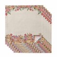 thumbnail image 1 of Cloth Napkins Set of 6 - 20x20 Inches, Easter Washable Reusable Table Napkins, Farmhouse Rabbits Botanical Rose Flowers Bunny Soft & Absortbent Dining Napkin for Party Wedding Hotel Restaurant, 1 of 8