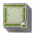 thumbnail image 1 of Cloth Napkins Set of 6 - 20x20 Inches, Happy Easter Washable Reusable Table Napkins, Spring Bunny Ears Eggs Buffalo Checkered Soft & Absortbent Dining Napkin for Party Wedding Hotel Restaurant, 1 of 8