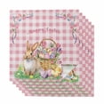 thumbnail image 1 of Cloth Napkins Set of 6 - 20x20 Inches, Happy Easter Washable Reusable Table Napkins, Spring Easter Eggs Bunny Floral Pink Plaid Soft & Absortbent Dining Napkin for Party Wedding Hotel Restaurant, 1 of 8