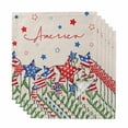 thumbnail image 1 of Cloth Napkins Set of 6 - 20x20 Inches, Independence Day Washable Reusable Table Napkins, 4th of July Striped Stars Patriotic Burlap Soft & Absortbent Dining Napkin for Party Wedding Hotel Restaurant, 1 of 9