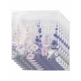 thumbnail image 1 of Cloth Napkins Set of 6 - 20x20 Inches, Lavender Washable Reusable Table Napkins, Pastoral Pastel Purple Pink Wildflower Soft & Absortbent Dining Napkin for Party Wedding Hotel Restaurant, 1 of 8