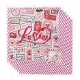 thumbnail image 1 of Cloth Napkins Set of 6 - 20x20 Inches, Pink Love Washable Reusable Table Napkins, Valentine's Day Postmark Mails Retro Soft & Absortbent Dining Napkin for Party Wedding Hotel Restaurant, 1 of 8