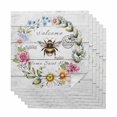 thumbnail image 1 of Cloth Napkins Set of 6 - 20x20 Inches, Spring Daisy Washable Reusable Table Napkins, Pink Flowers Wreath Leaves Farmhouse White Wood Soft & Absortbent Dining Napkin for Party Wedding Hotel Restaurant, 1 of 8