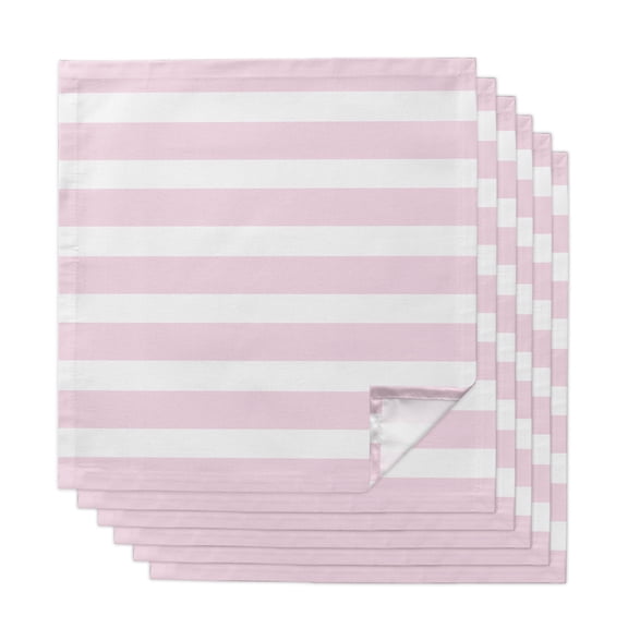 Cloth Napkins Set of 6 Pink Striped Cocktail Napkins Classic Stripes Lines Washable Reusable Soft Dinner Table Napkins for Dinner Party Banquet Hotel Holiday Everyday Use 20x20 Inch