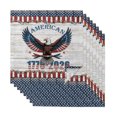 thumbnail image 1 of Cloth Napkins Set of 8 - 20x20 Inches, American Eagle Washable Reusable Table Napkins, 250 4th of July Patriotic Striped Grey Soft & Absortbent Dining Napkin for Party Wedding Hotel Restaurant, 1 of 9