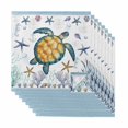 thumbnail image 1 of Cloth Napkins Set of 8 - 20x20 Inches, Coastal Turtle Washable Reusable Table Napkins, Ocean Nautical Starfish Conch Seashells Soft & Absortbent Dining Napkin for Party Wedding Hotel Restaurant, 1 of 9