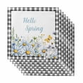 thumbnail image 1 of Cloth Napkins Set of 8 - 20x20 Inches, Daisy Floral Washable Reusable Table Napkins, Spring Country Flower Butterflies Black Plaid Soft & Absortbent Dining Napkin for Party Wedding Hotel Restaurant, 1 of 8