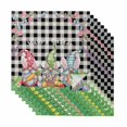 thumbnail image 1 of Cloth Napkins Set of 8 - 20x20 Inches, Easter Bunny Gnomes Washable Reusable Table Napkins, Spring Easter Eggs Floral Black Plaid Soft & Absortbent Dining Napkin for Party Wedding Hotel Restaurant, 1 of 8