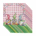 thumbnail image 1 of Cloth Napkins Set of 8 - 20x20 Inches, Easter Bunny Gnomes Washable Reusable Table Napkins, Spring Easter Eggs Floral Pink Plaid Soft & Absortbent Dining Napkin for Party Wedding Hotel Restaurant, 1 of 8