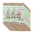 thumbnail image 1 of Cloth Napkins Set of 8 - 20x20 Inches, Easter Washable Reusable Table Napkins, Spring Pastoral Gnomes Bunny Eggs Green Lattice Soft & Absortbent Dining Napkin for Party Wedding Hotel Restaurant, 1 of 8